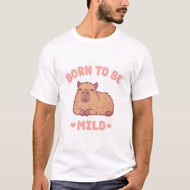 T-shirt Cute Chilling Capybara Né Pour Être Doux (Devant)