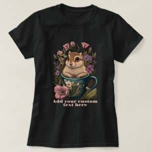 T-shirt Cute Chipmunk dans un fleur sauvage de tasse, Chip