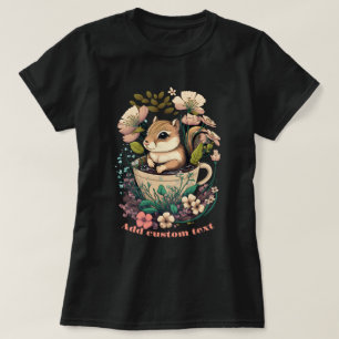 T-shirt Cute Chipmunk dans un fleur sauvage de tasse, Chip