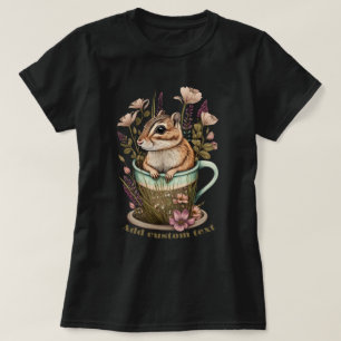 T-shirt Cute Chipmunk dans un fleur sauvage de tasse, Chip