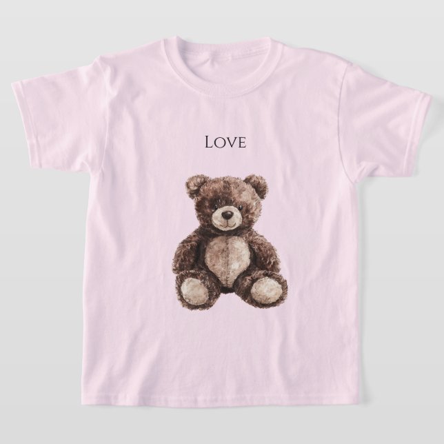 T-shirt Cute Chocolate Brown Teddy Bear (Poser)
