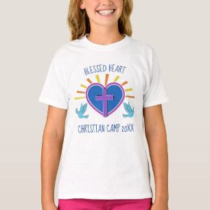 T-shirt Cute Christian Summer Camp Custom Cross Heart