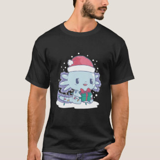 T-shirt Cute Christmas Axolotl Manga Kawaii Amphibian Sant