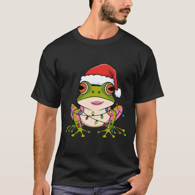 T-shirt Cute Christmas Coqui Frog _ Holiday Puerto Rican L (Devant)