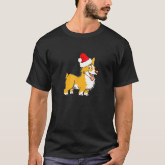 T-shirt Cute Christmas Corgi Santa Hat Fun Holiday Animals