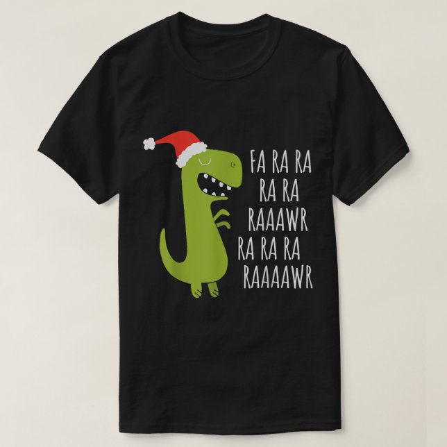 T-shirt Cute Christmas Dino Raaawr Humor (Design devant)