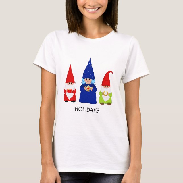 T-shirt Cute Christmas Gnomes (Devant)