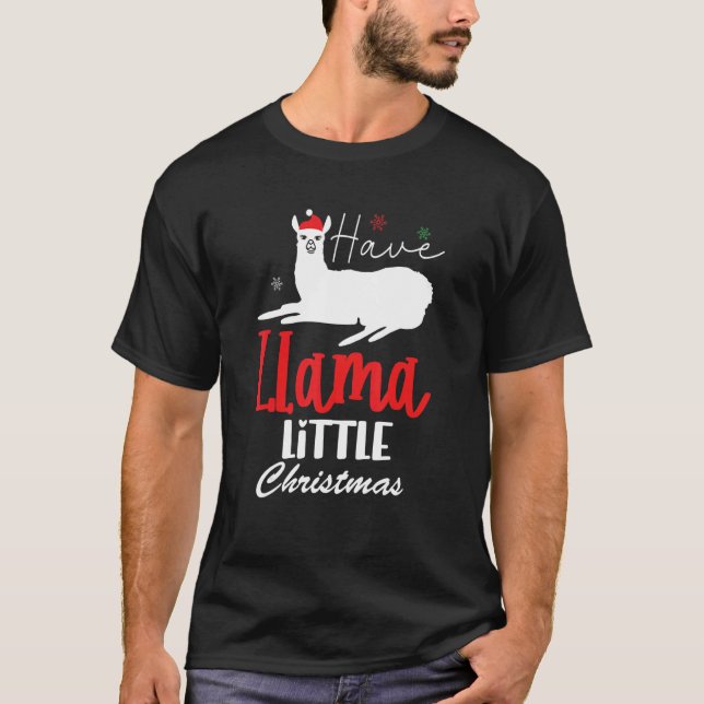 T-shirt Cute Christmas Holiday Xmas Women Quote Llama Elf (Devant)
