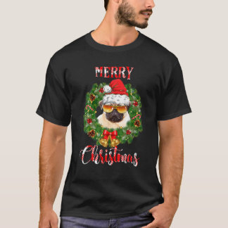 T-shirt Cute Christmas Pug Maman Dog Lover Paw Merry Xmas 