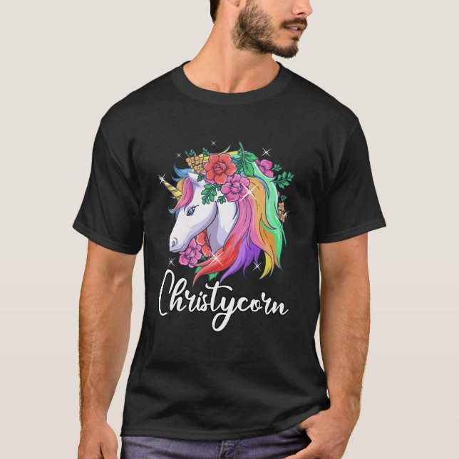 T-shirt Cute Christycorn Nom personnalisé Unicorn Christy (Devant)