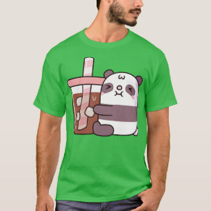 T-shirt Cute Chubby Panda Bear Accrocher du café glacé