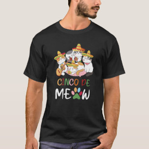 T-shirt Cute Cinco De Meow Sombrero Mexicain Cat Cinco De