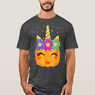T-shirt Cute Citrouille de la Unicorne Halloween femmes Th