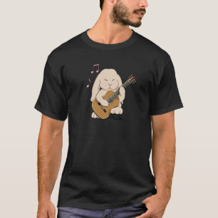 T-shirt Cute Classic Guitar Player Bunny Rabbit Musique