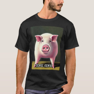 T-shirt Cute Cochon Piggie Rose rose 30