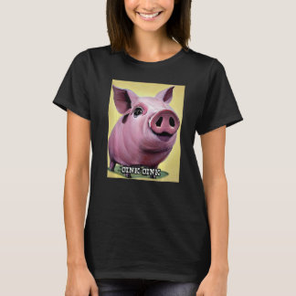 T-shirt Cute Cochon Piggie Rose rose 31