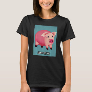 T-shirt Cute Cochon Piggie Rose Rose 40
