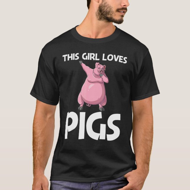 T-shirt Cute Cochon Pour Filles Enfants Animaux Alimentati (Devant)