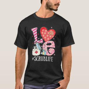 T-shirt Cute Coeur Stethoscope Scrub Life Infirmière Love