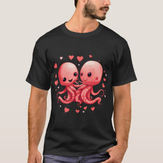 T-shirt Cute Coeurs De Pieuvre Saint Valentin V-Day Funny
