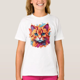 T-shirt Cute Colorful Chat Face-87002