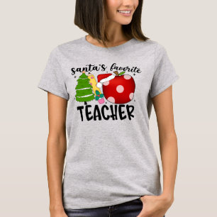 T-shirt Cute Colorful Père Noël Favori Enseignant Festive