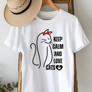 T-shirt Cute Conserver le calme et l'amour Chats