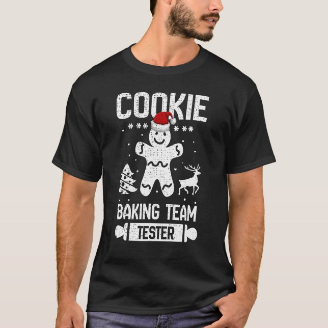 T-shirt Cute Cookie Baking Team Tester Gingerbread Christa (Devant)