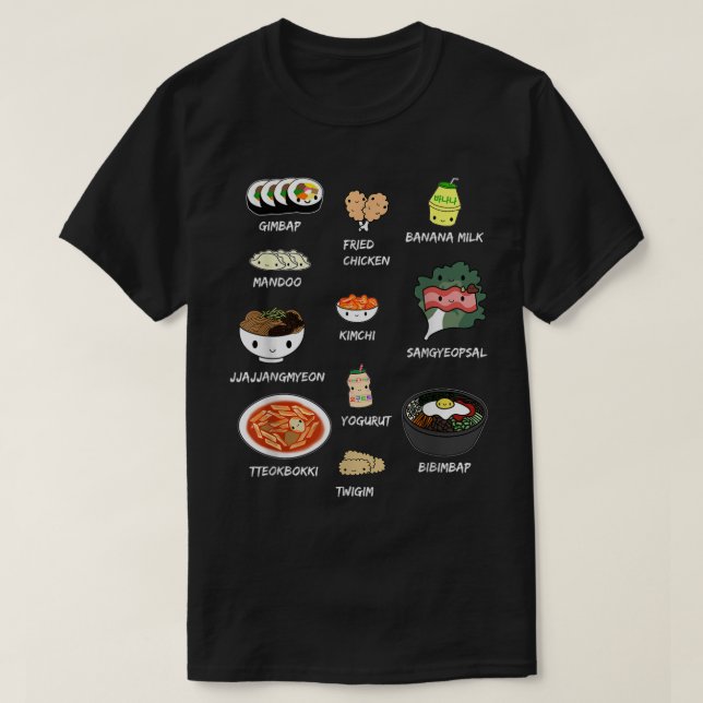 T-shirt Cute Coréenne Food Shirt, Bibimbap et Coréen Aesth (Design devant)
