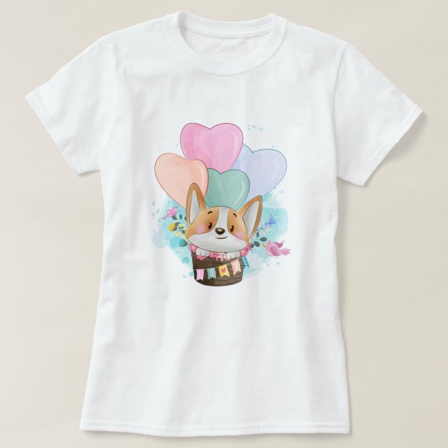 T-shirt Cute Corgi (Design devant)