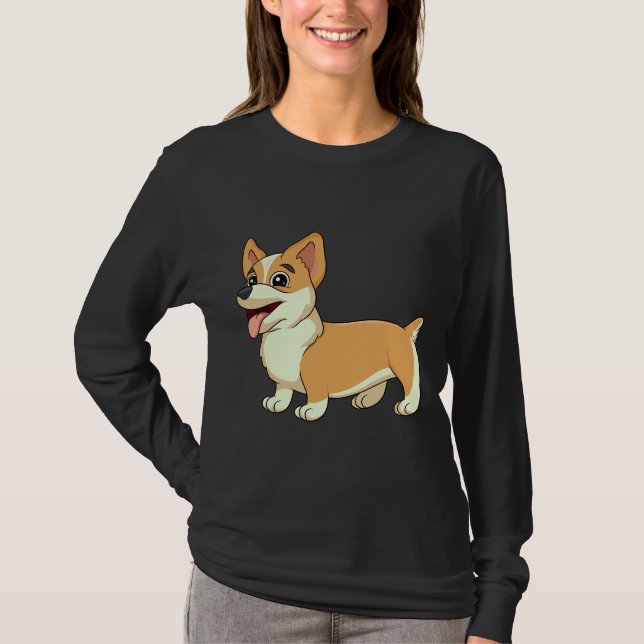 T-shirt Cute Corgi (Devant)