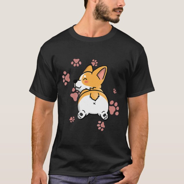 T-shirt Cute Corgi Butt Chien (Devant)