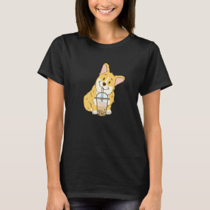T-shirt Cute Corgi et Boba Dog Bubble Milk Tea