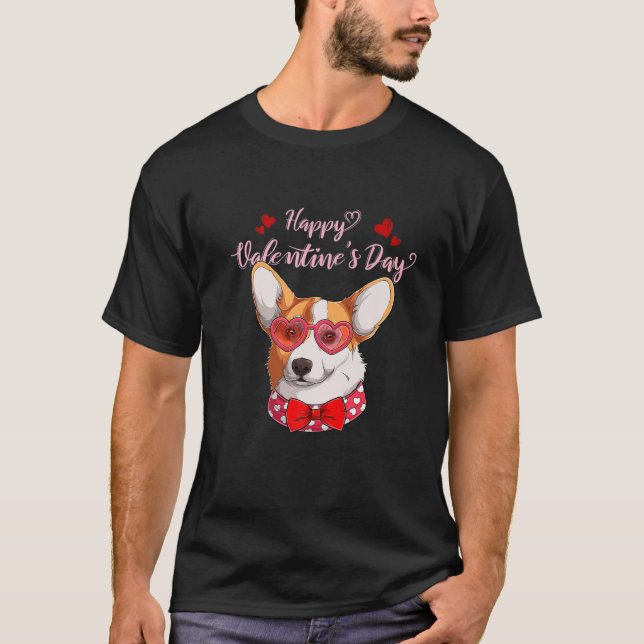 T-shirt Cute Corgi Joyeux Valentines Jour Amoureux des chi (Devant)