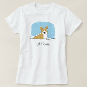 T-shirt Cute Corgi Laisser des vacances de neige   Amoureu
