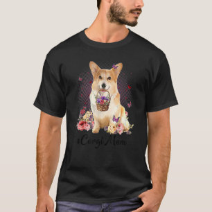 T-shirt Cute Corgi Maman Fleur Joyeux Fête des Mères Amour