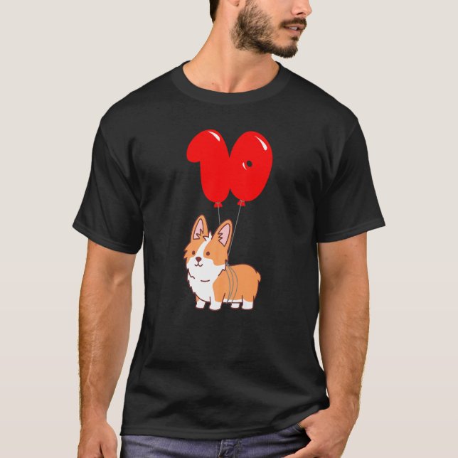 T-shirt Cute Corgi Pembroke 10e anniversaire Enfants Ballo (Devant)