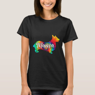 T-shirt Cute Corgi Psychedelic Art Hippy Chien Mama