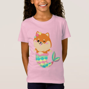 T-Shirt Cute Corgi Sirène Chien Chien Chien Chien Jeune F