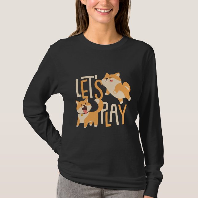 T-shirt Cute Corgis Lets Play (Devant)