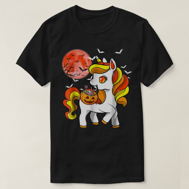 T-shirt Cute Corn Bonbons Unicorne Halloween464 (Design devant)