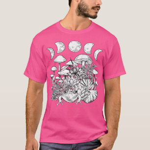 T-shirt Cute Cottagecore Aesthétique Frog Mushroom Moon Wi