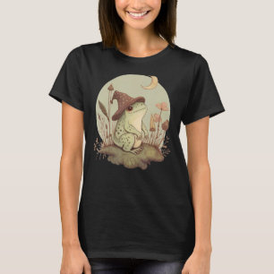 T-shirt Cute Cottagecore Aesthétique Frog Mushroom Moon Wi