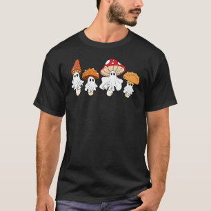T-shirt Cute Cottagecore Champignons fantômes Fleurs sauva