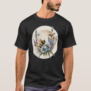 T-shirt Cute Cottagecore Fleur Botanique Bumblebee Waterco