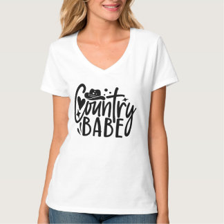 T-shirt Cute Country Babe mot art