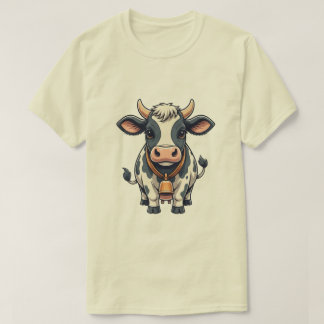 T-shirt Cute Cow Cartoon Illustration – Adorable Farm Anim