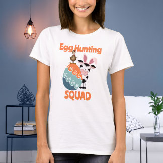 T-shirt Cute Cow Egg Hung Squad Farm Pâques