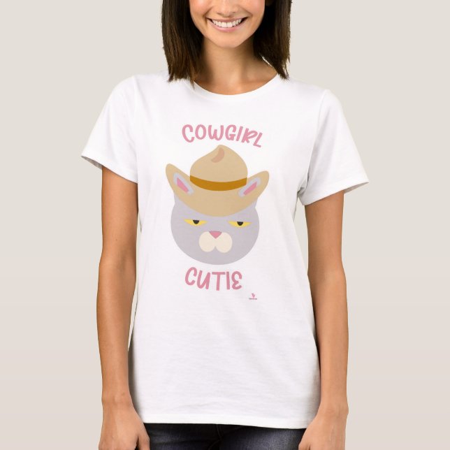 T-shirt Cute Cowboy Casquette Pays Chat Slogan (Devant)