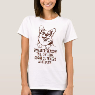 T-shirt Cute Cozy Corgi Lover Tee for Fall & Winter